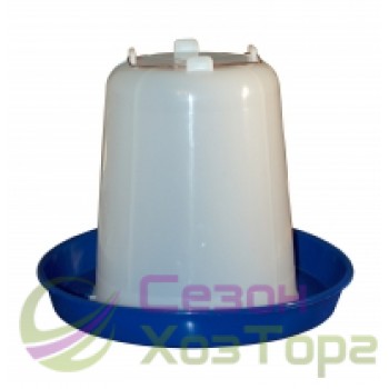 Поїлка бункерна для птахів біло-синя (6 літрів)